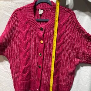 Women's Pink Cable Knit Sweater